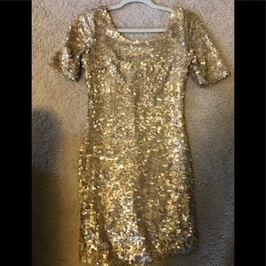 Gold sequin dress